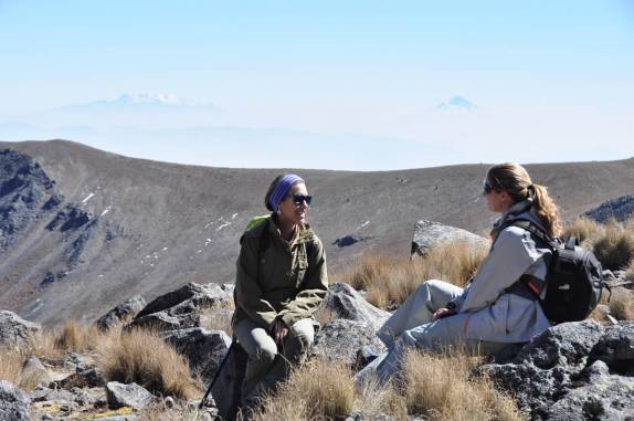 Botando o papo em dia no alto do Nevado de Toluca, na região central do México
